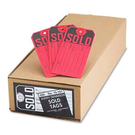 Avery Marking Tag, Paper, 4.8 in W, Red, Black 15161